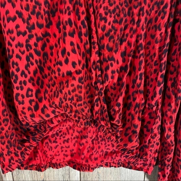 Sanctuary Red and Black Cheetah Print Blouse - Picture 4 of 8